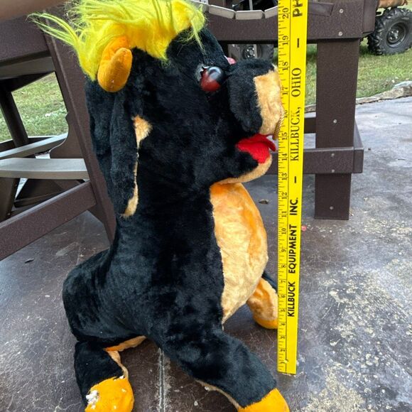 Vintage stuffed animal bull with ring in nose black 1950s old toys collector far - Picture 9 of 10